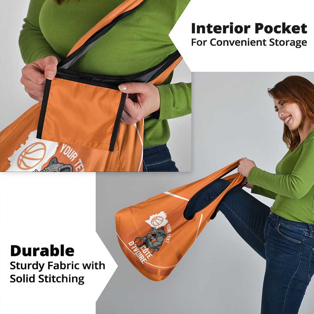 Ivory Coast Basketball Custom Grocery Bag Allez Les Elephants - Wonder Print Shop