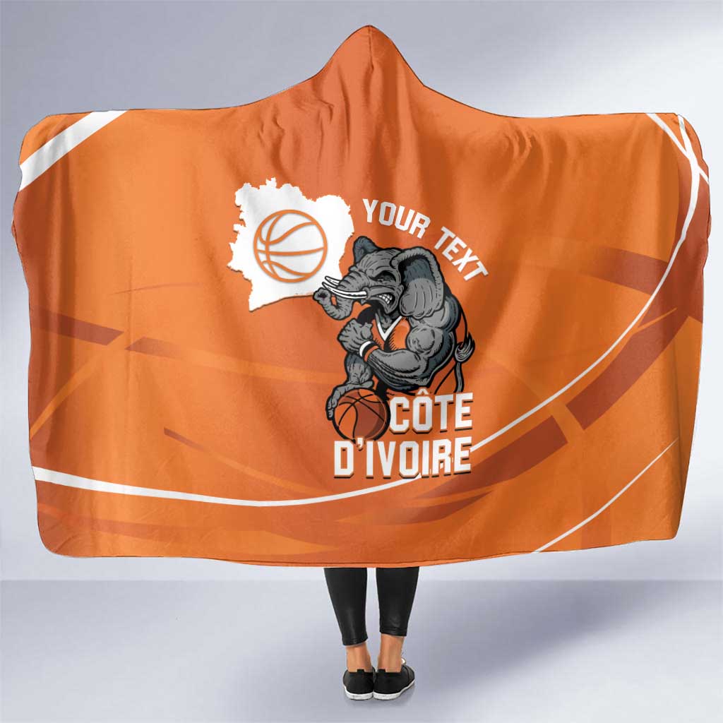 Ivory Coast Basketball Custom Hooded Blanket Allez Les Elephants - Wonder Print Shop