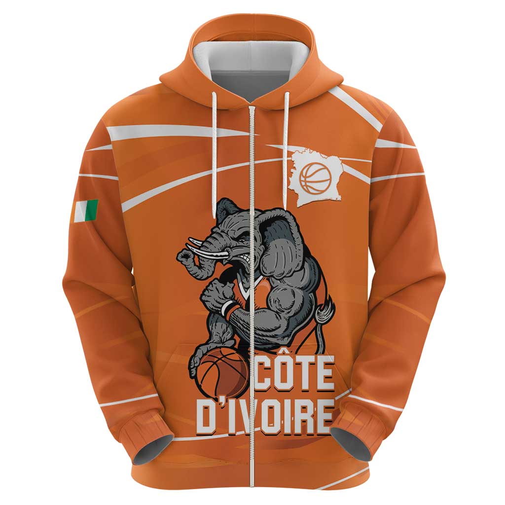 Ivory Coast Basketball Custom Hoodie Allez Les Elephants - Wonder Print Shop