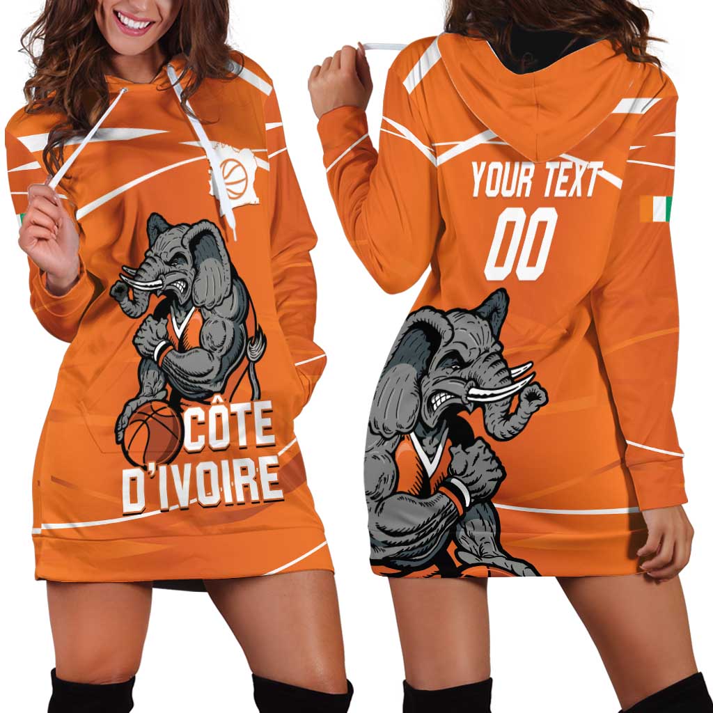 Ivory Coast Basketball Custom Hoodie Dress Allez Les Elephants - Wonder Print Shop