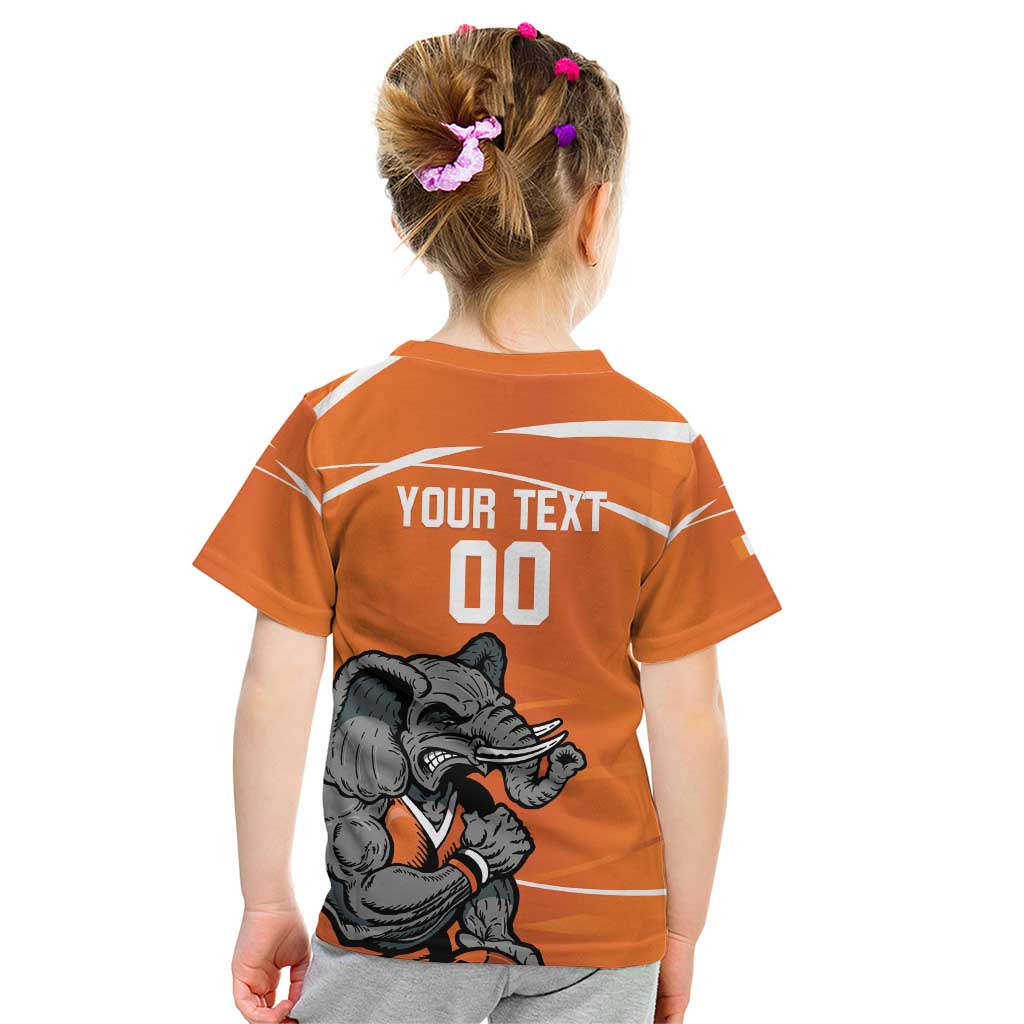 Ivory Coast Basketball Custom Kid T Shirt Allez Les Elephants - Wonder Print Shop