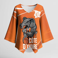 Ivory Coast Basketball Custom Kimono Sleeve Blouse Allez Les Elephants - Wonder Print Shop
