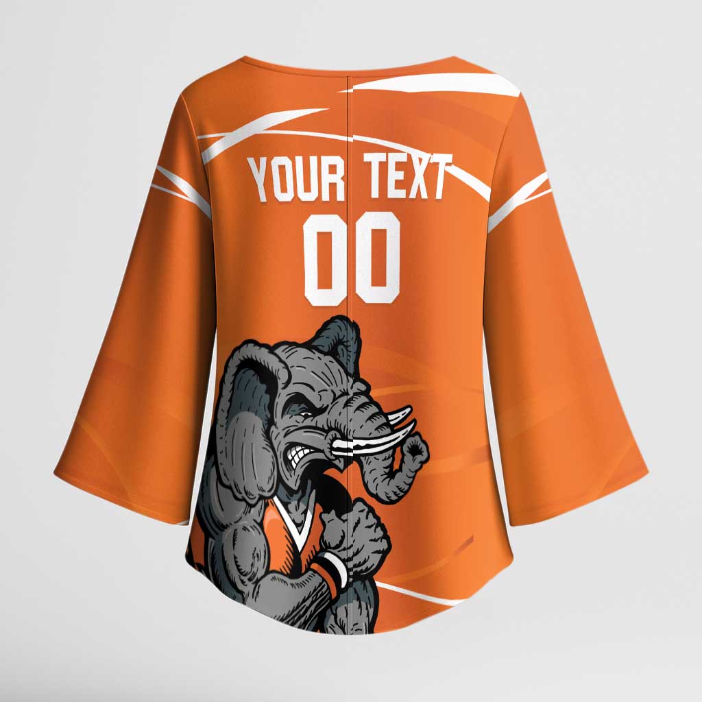 Ivory Coast Basketball Custom Kimono Sleeve Blouse Allez Les Elephants - Wonder Print Shop