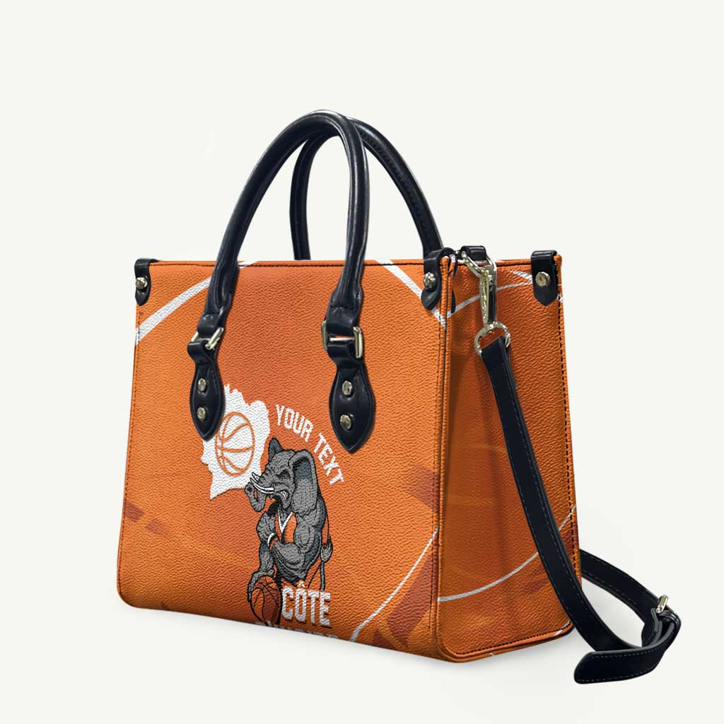 Ivory Coast Basketball Custom Leather Bag Allez Les Elephants - Wonder Print Shop