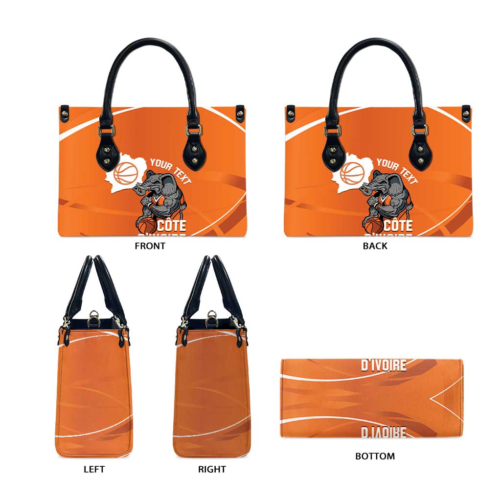 Ivory Coast Basketball Custom Leather Bag Allez Les Elephants - Wonder Print Shop