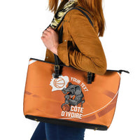 Ivory Coast Basketball Custom Leather Tote Bag Allez Les Elephants - Wonder Print Shop
