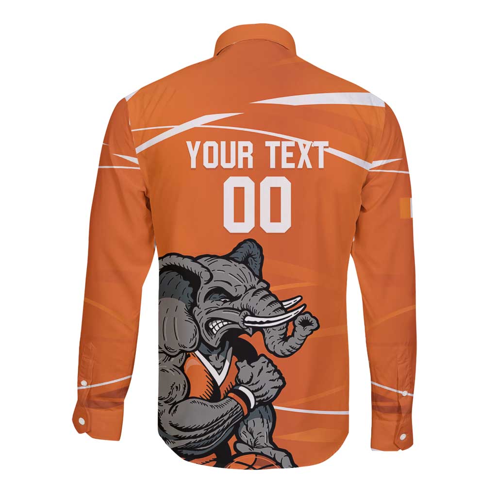 Ivory Coast Basketball Custom Long Sleeve Button Shirt Allez Les Elephants - Wonder Print Shop