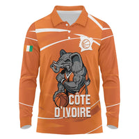 Ivory Coast Basketball Custom Long Sleeve Polo Shirt Allez Les Elephants - Wonder Print Shop