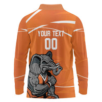Ivory Coast Basketball Custom Long Sleeve Polo Shirt Allez Les Elephants - Wonder Print Shop