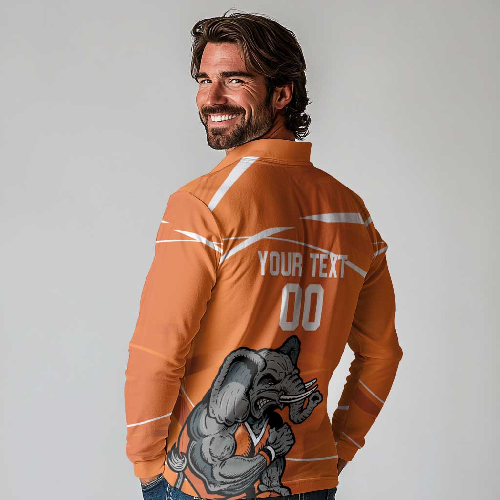 Ivory Coast Basketball Custom Long Sleeve Polo Shirt Allez Les Elephants - Wonder Print Shop