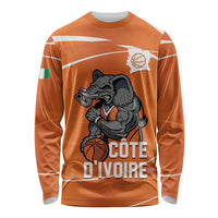 Ivory Coast Basketball Custom Long Sleeve Shirt Allez Les Elephants - Wonder Print Shop