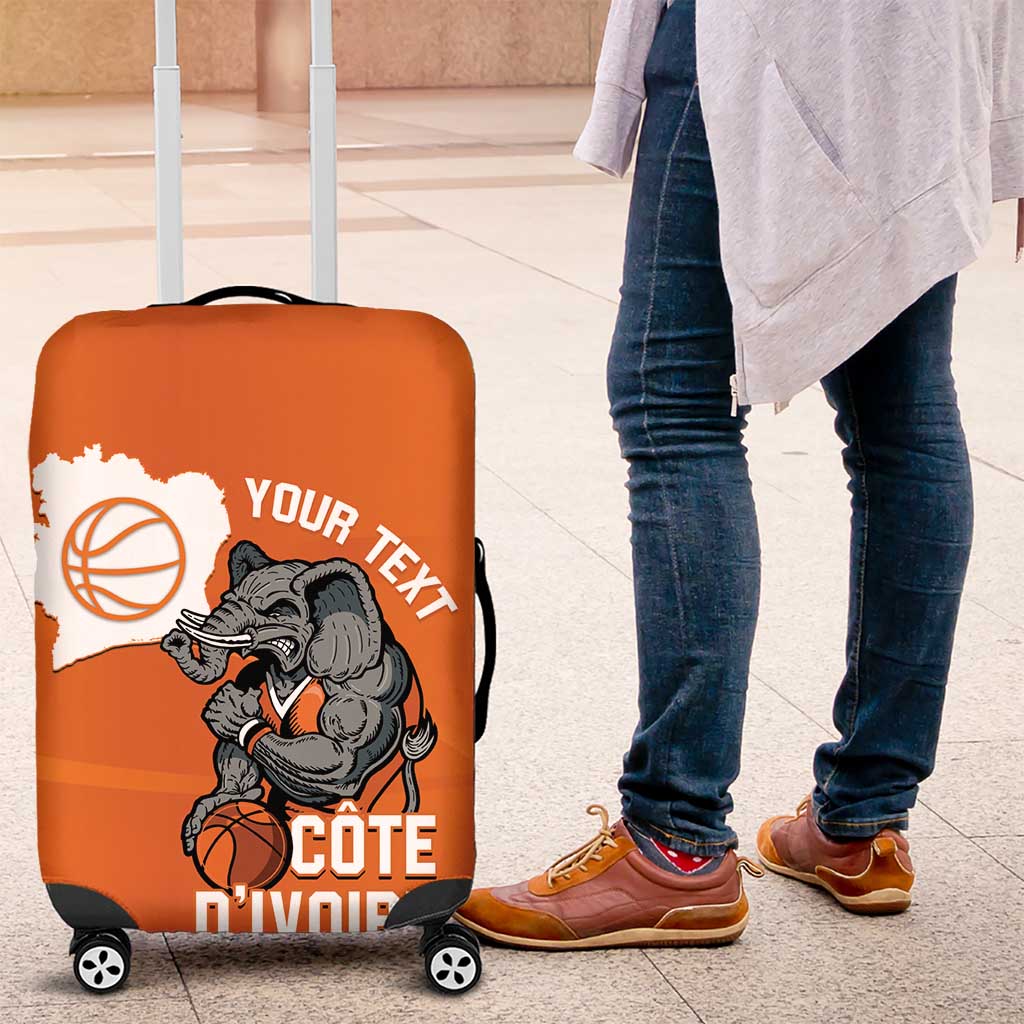 Ivory Coast Basketball Custom Luggage Cover Allez Les Elephants - Wonder Print Shop