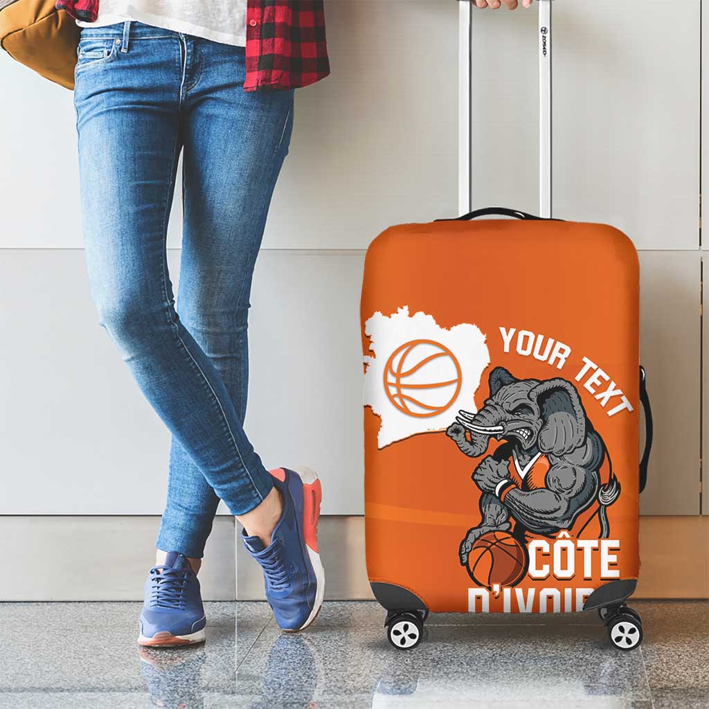 Ivory Coast Basketball Custom Luggage Cover Allez Les Elephants - Wonder Print Shop