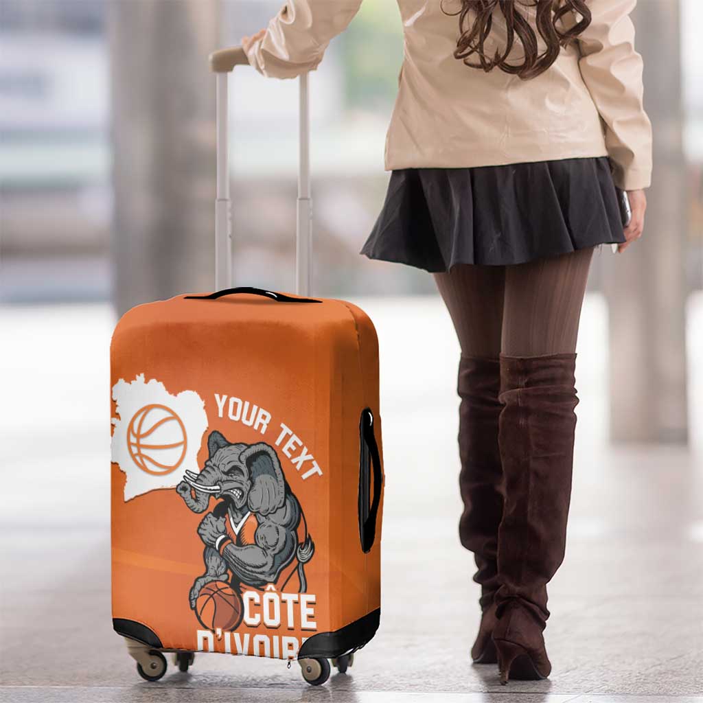 Ivory Coast Basketball Custom Luggage Cover Allez Les Elephants - Wonder Print Shop