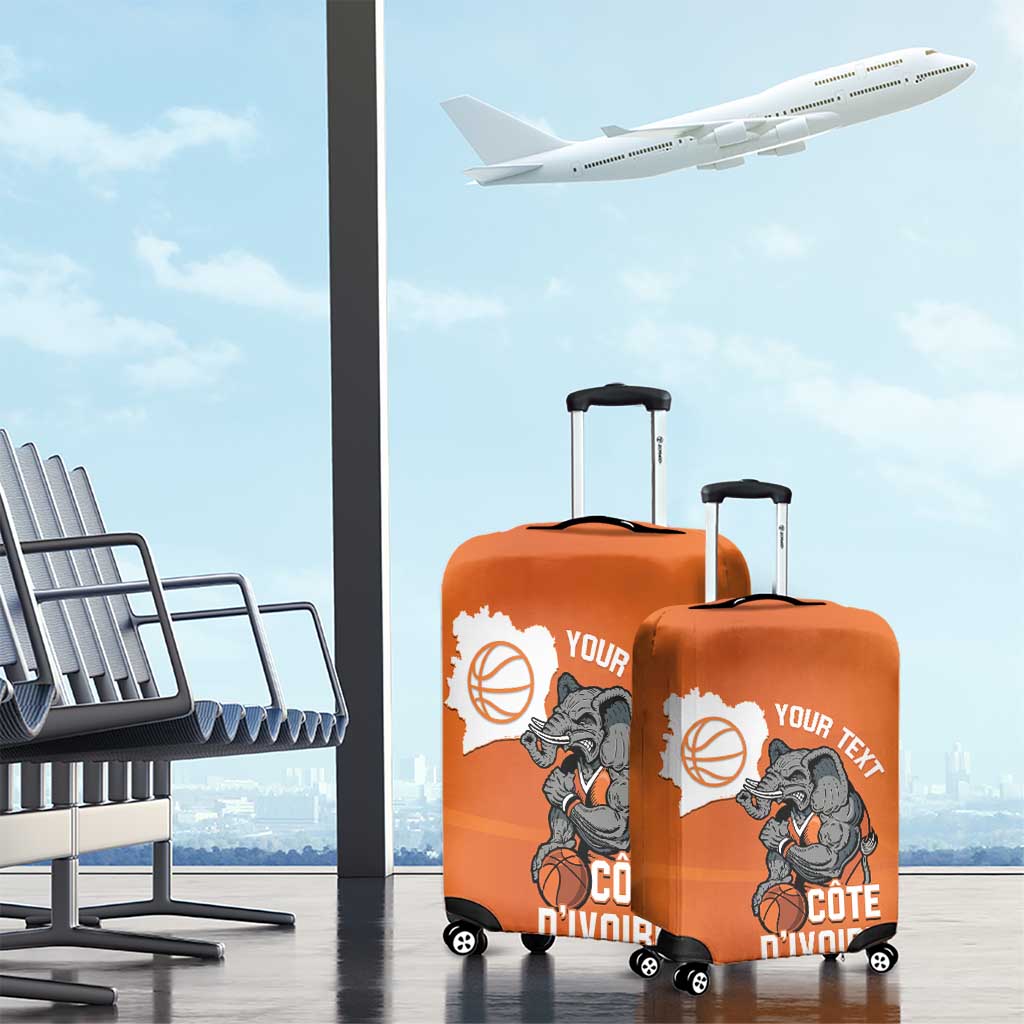Ivory Coast Basketball Custom Luggage Cover Allez Les Elephants - Wonder Print Shop