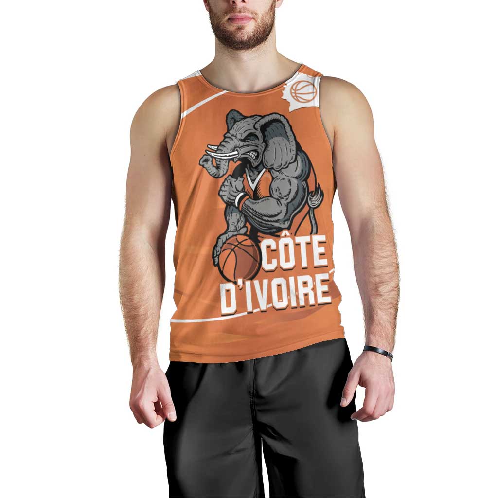 Ivory Coast Basketball Custom Men Tank Top Allez Les Elephants - Wonder Print Shop