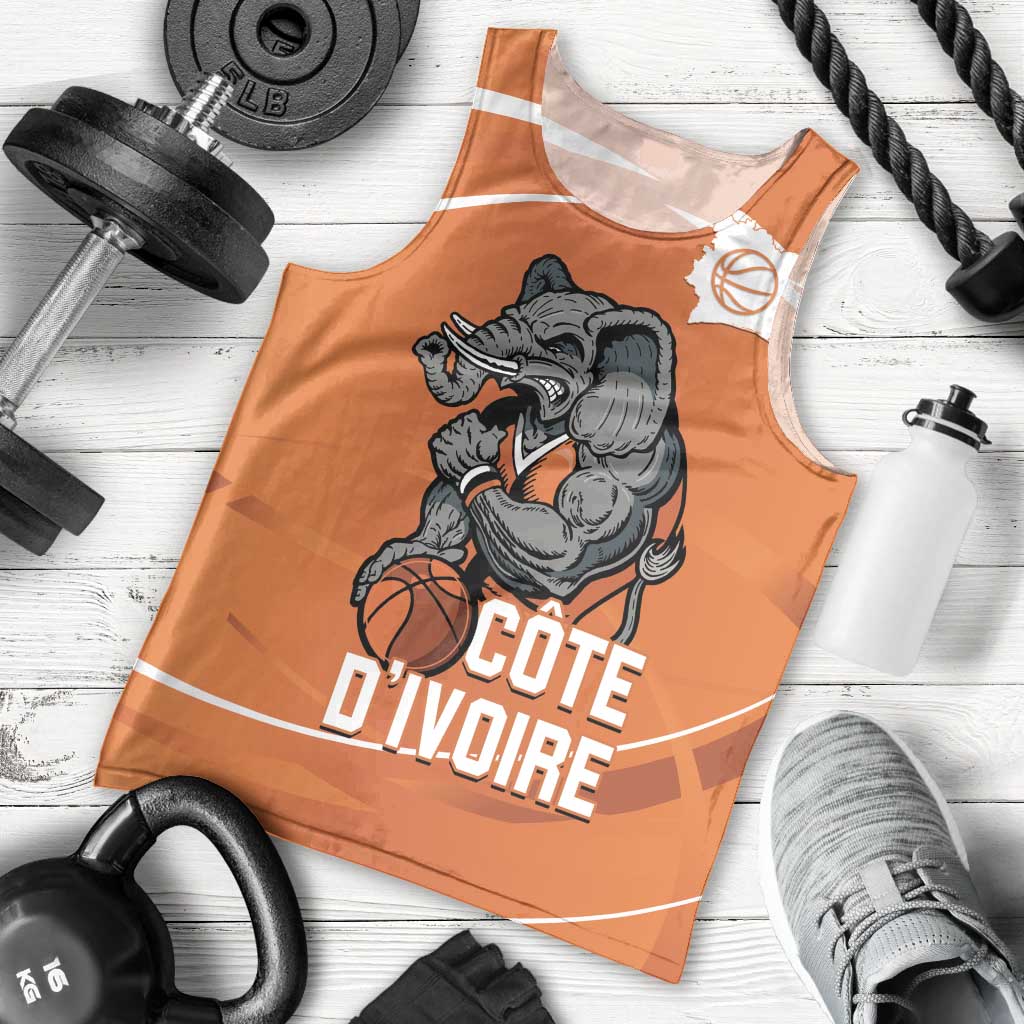 Ivory Coast Basketball Custom Men Tank Top Allez Les Elephants - Wonder Print Shop