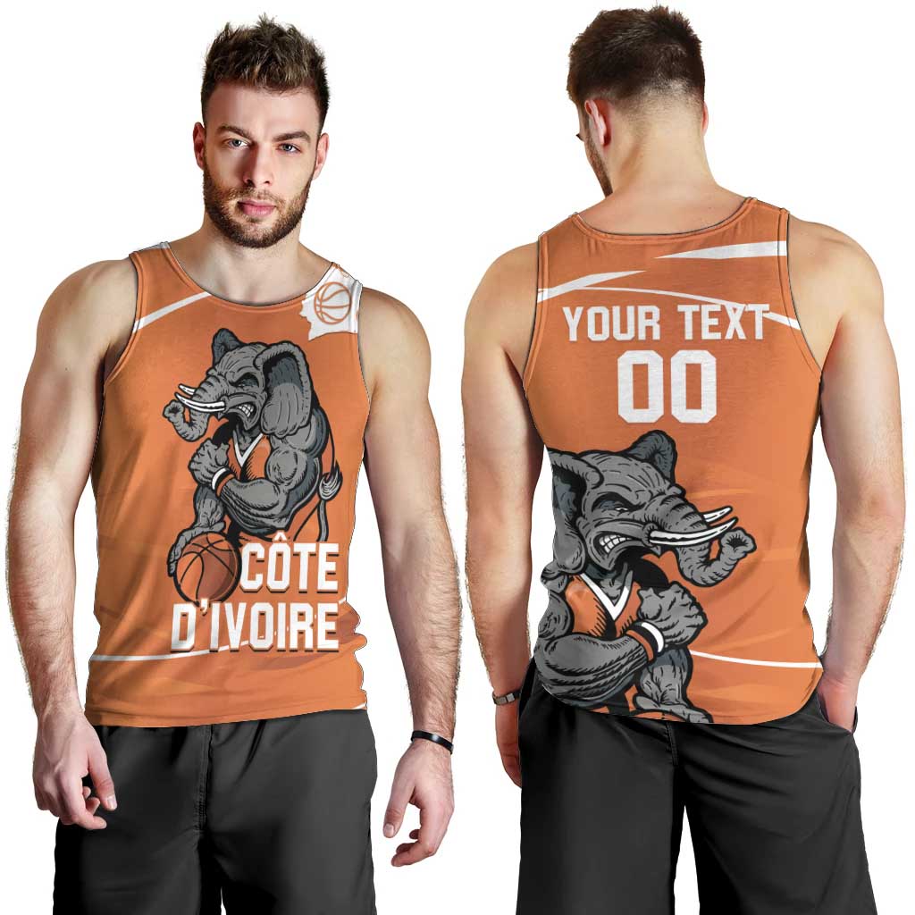 Ivory Coast Basketball Custom Men Tank Top Allez Les Elephants - Wonder Print Shop