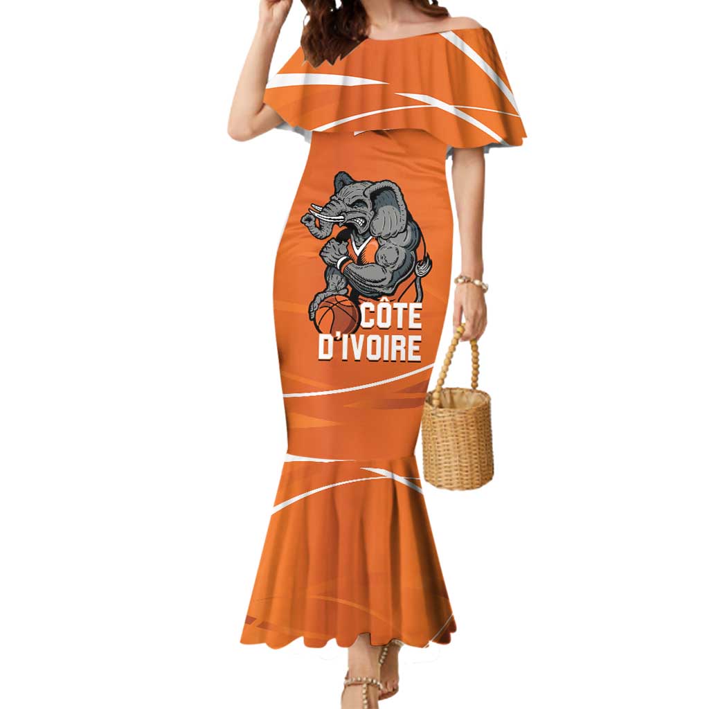 Ivory Coast Basketball Custom Mermaid Dress Allez Les Elephants - Wonder Print Shop