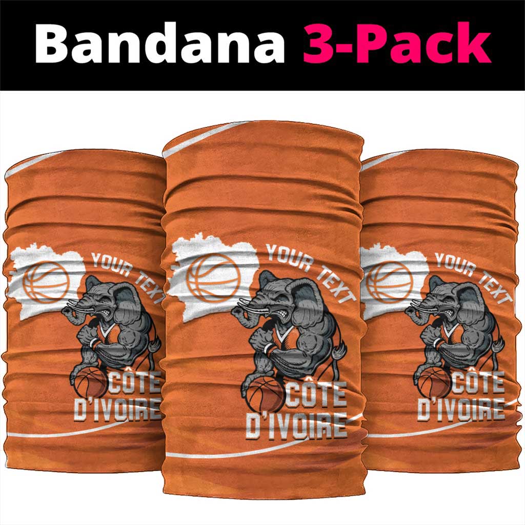 Ivory Coast Basketball Custom Neck Gaiter Allez Les Elephants - Wonder Print Shop