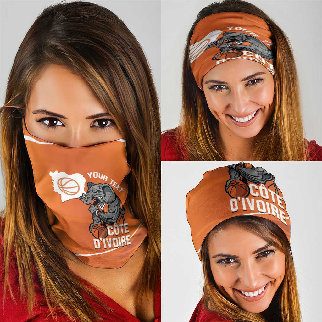 Ivory Coast Basketball Custom Neck Gaiter Allez Les Elephants - Wonder Print Shop