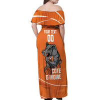 Ivory Coast Basketball Custom Off Shoulder Maxi Dress Allez Les Elephants - Wonder Print Shop