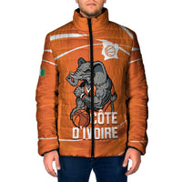Ivory Coast Basketball Custom Padded Jacket Allez Les Elephants - Wonder Print Shop