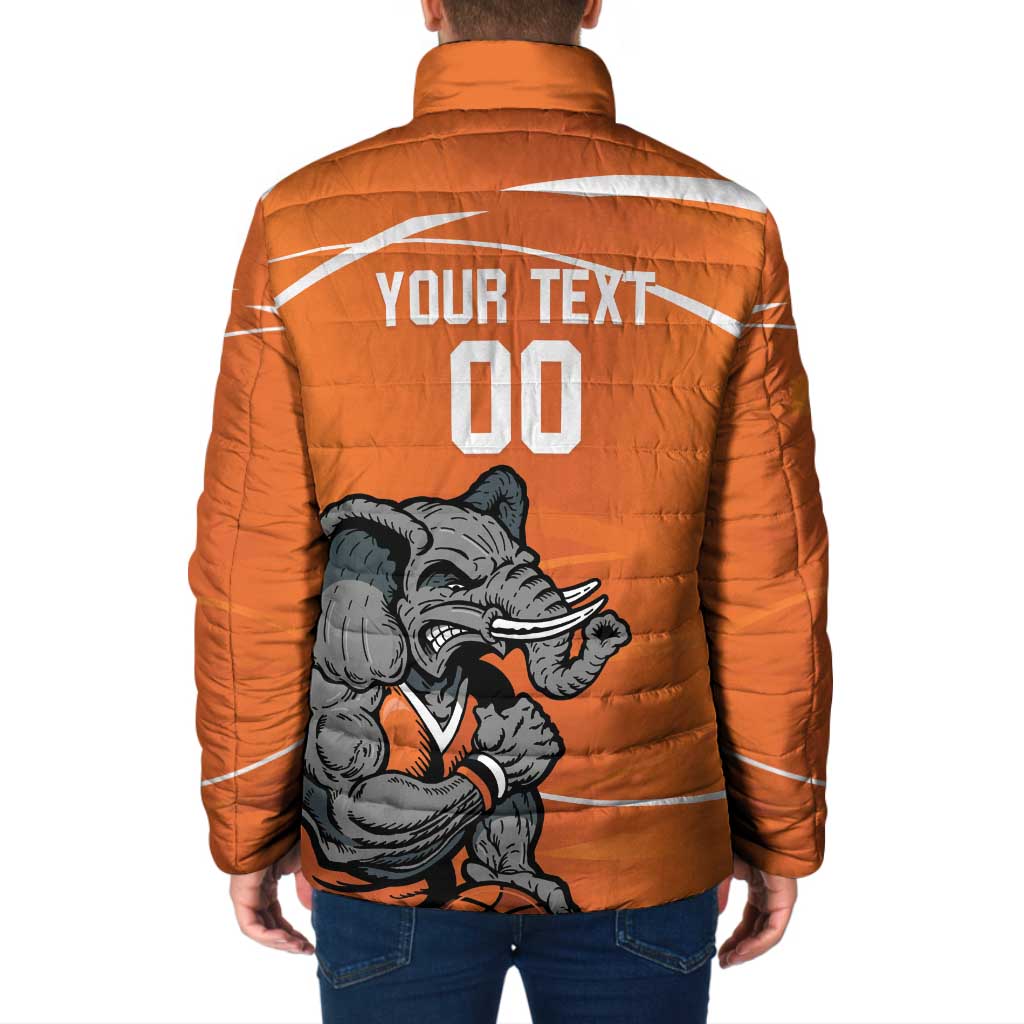Ivory Coast Basketball Custom Padded Jacket Allez Les Elephants - Wonder Print Shop