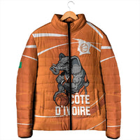 Ivory Coast Basketball Custom Padded Jacket Allez Les Elephants - Wonder Print Shop