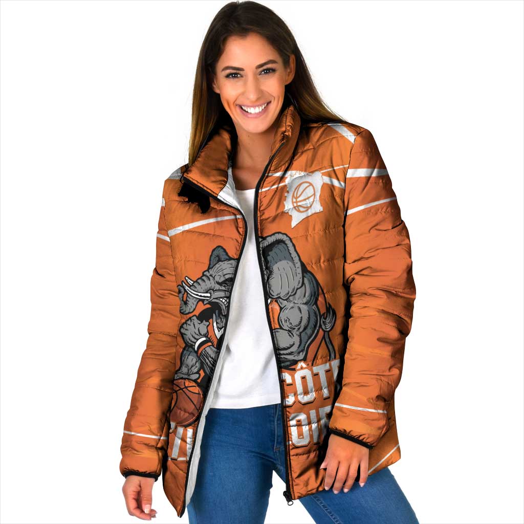 Ivory Coast Basketball Custom Padded Jacket Allez Les Elephants - Wonder Print Shop