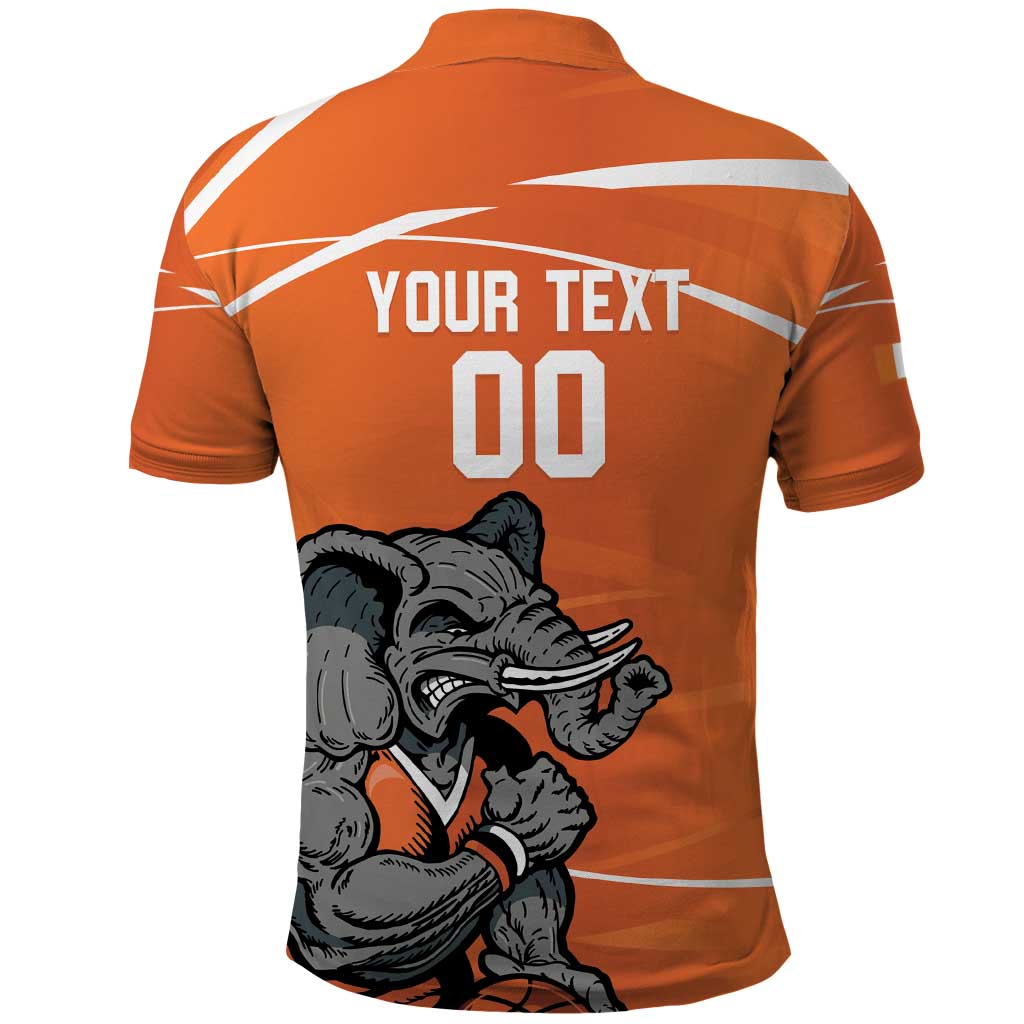 Ivory Coast Basketball Custom Polo Shirt Allez Les Elephants - Wonder Print Shop