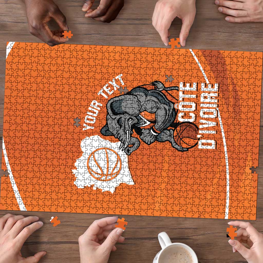 Ivory Coast Basketball Custom Puzzle Allez Les Elephants - Wonder Print Shop