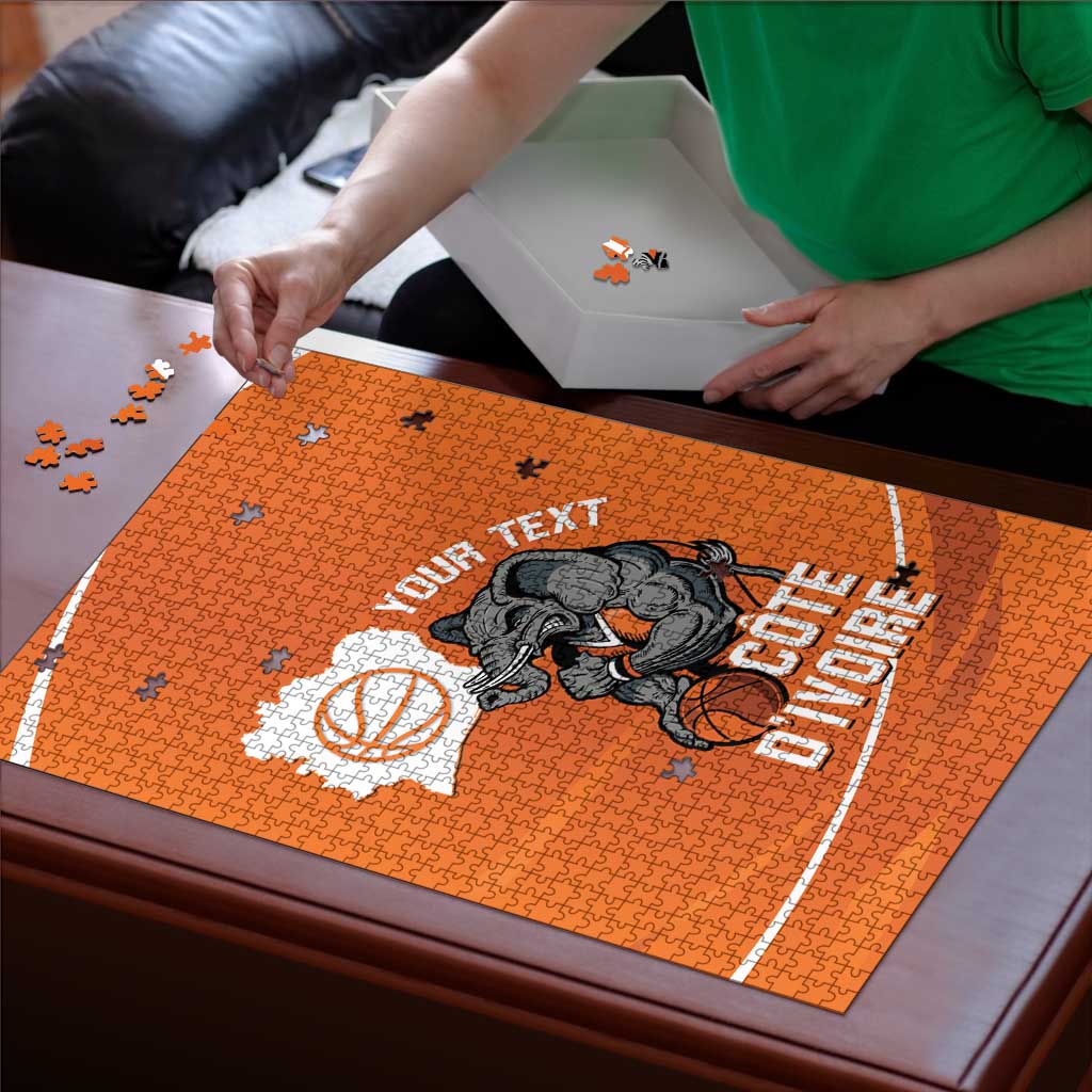 Ivory Coast Basketball Custom Puzzle Allez Les Elephants - Wonder Print Shop