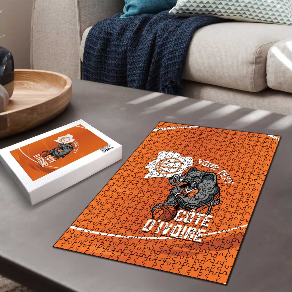 Ivory Coast Basketball Custom Puzzle Allez Les Elephants - Wonder Print Shop