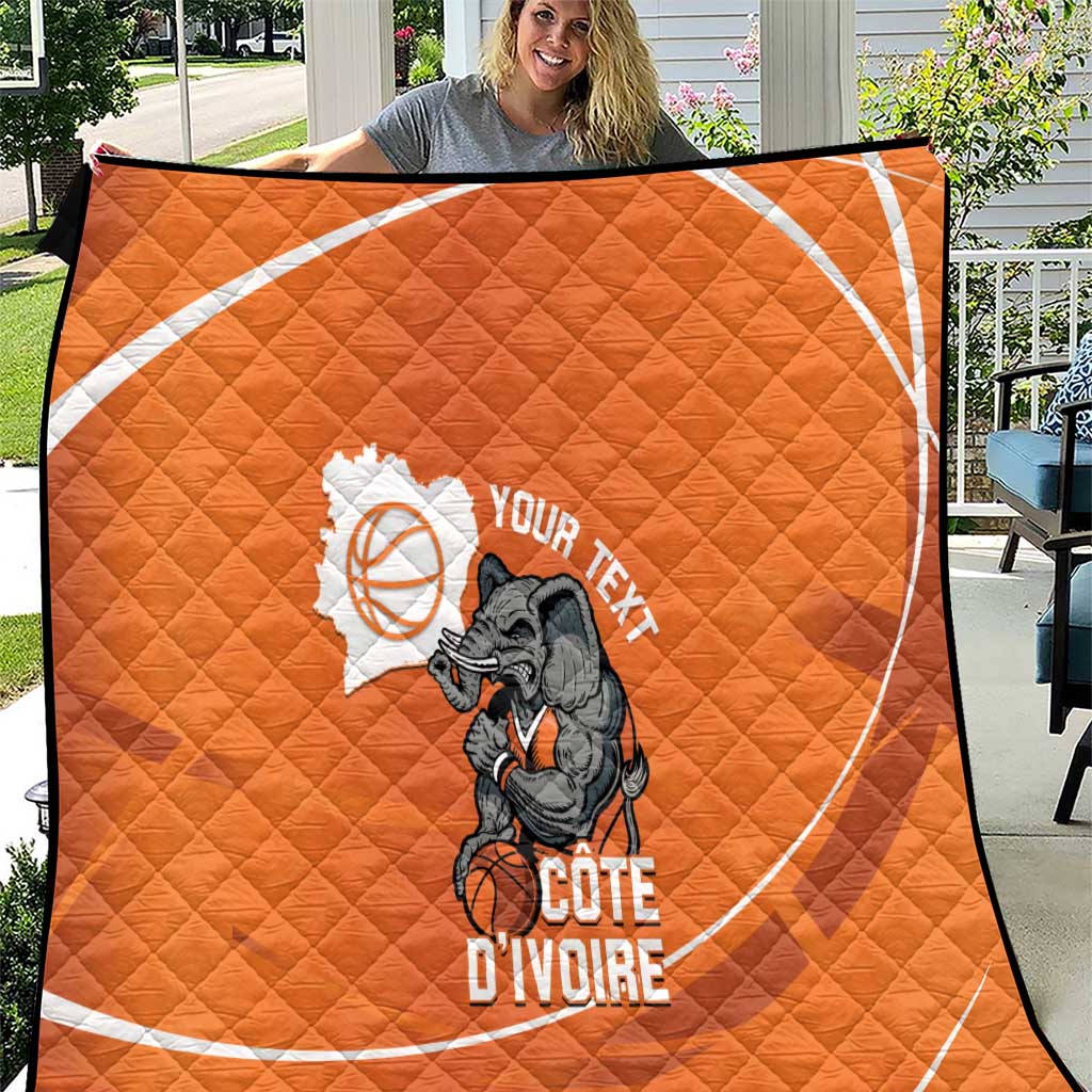 Ivory Coast Basketball Custom Quilt Allez Les Elephants - Wonder Print Shop
