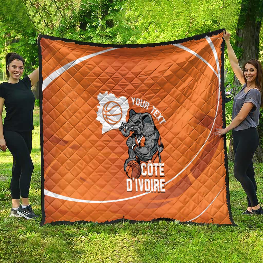 Ivory Coast Basketball Custom Quilt Allez Les Elephants - Wonder Print Shop