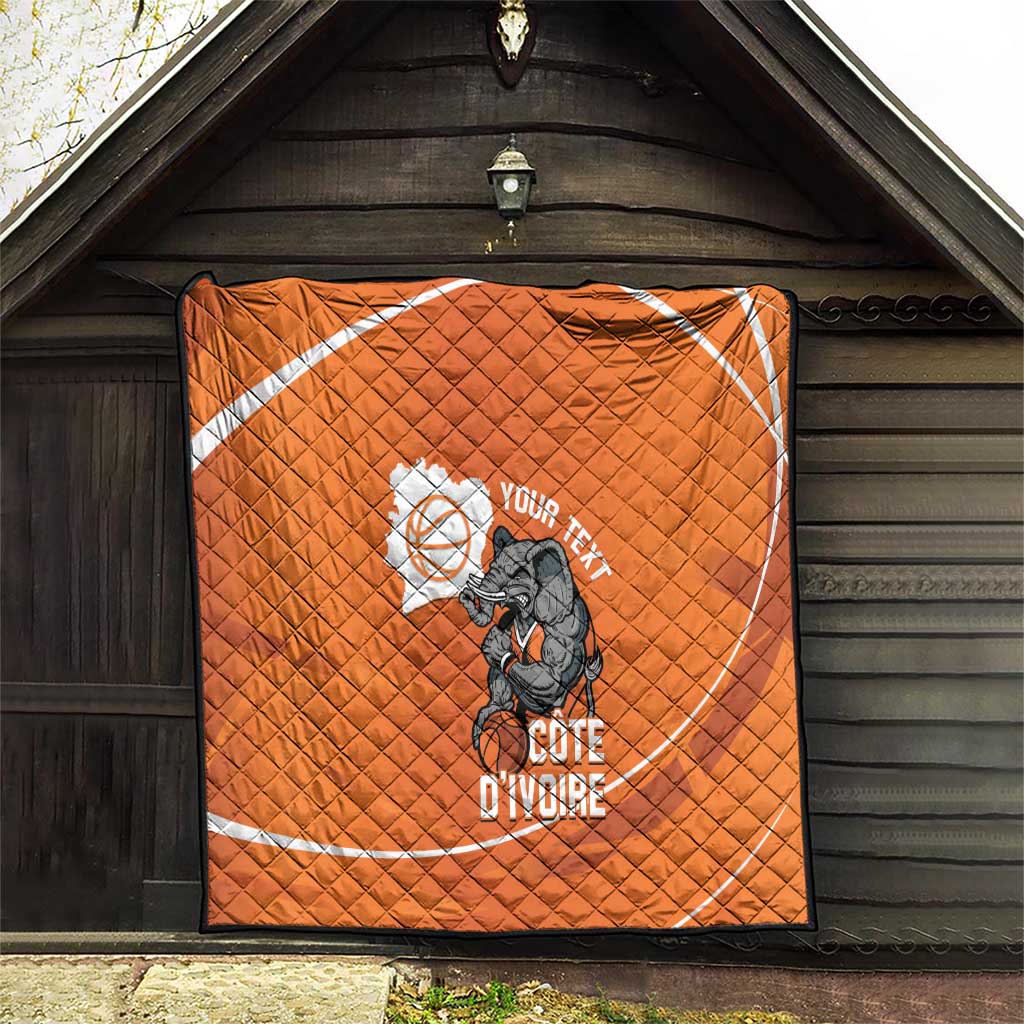 Ivory Coast Basketball Custom Quilt Allez Les Elephants - Wonder Print Shop