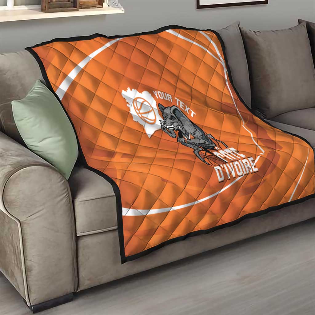 Ivory Coast Basketball Custom Quilt Allez Les Elephants - Wonder Print Shop