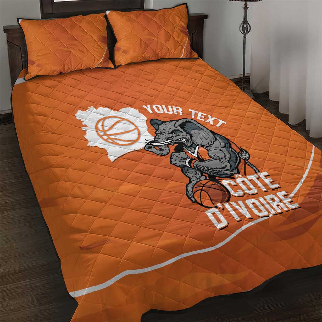 Ivory Coast Basketball Custom Quilt Bed Set Allez Les Elephants - Wonder Print Shop