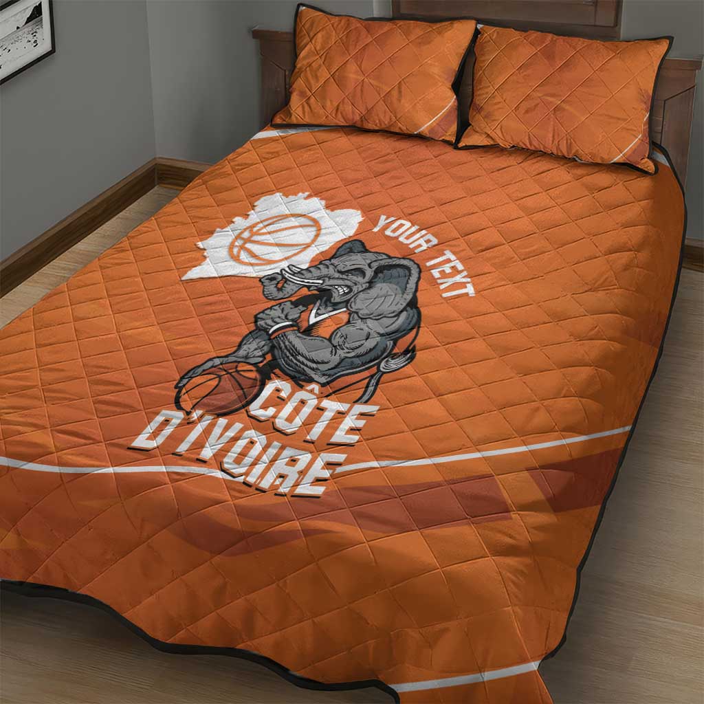 Ivory Coast Basketball Custom Quilt Bed Set Allez Les Elephants - Wonder Print Shop