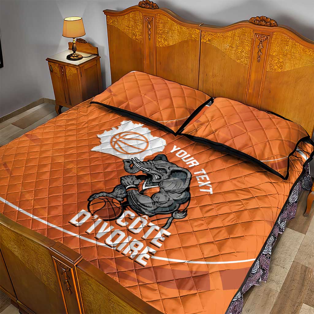 Ivory Coast Basketball Custom Quilt Bed Set Allez Les Elephants - Wonder Print Shop