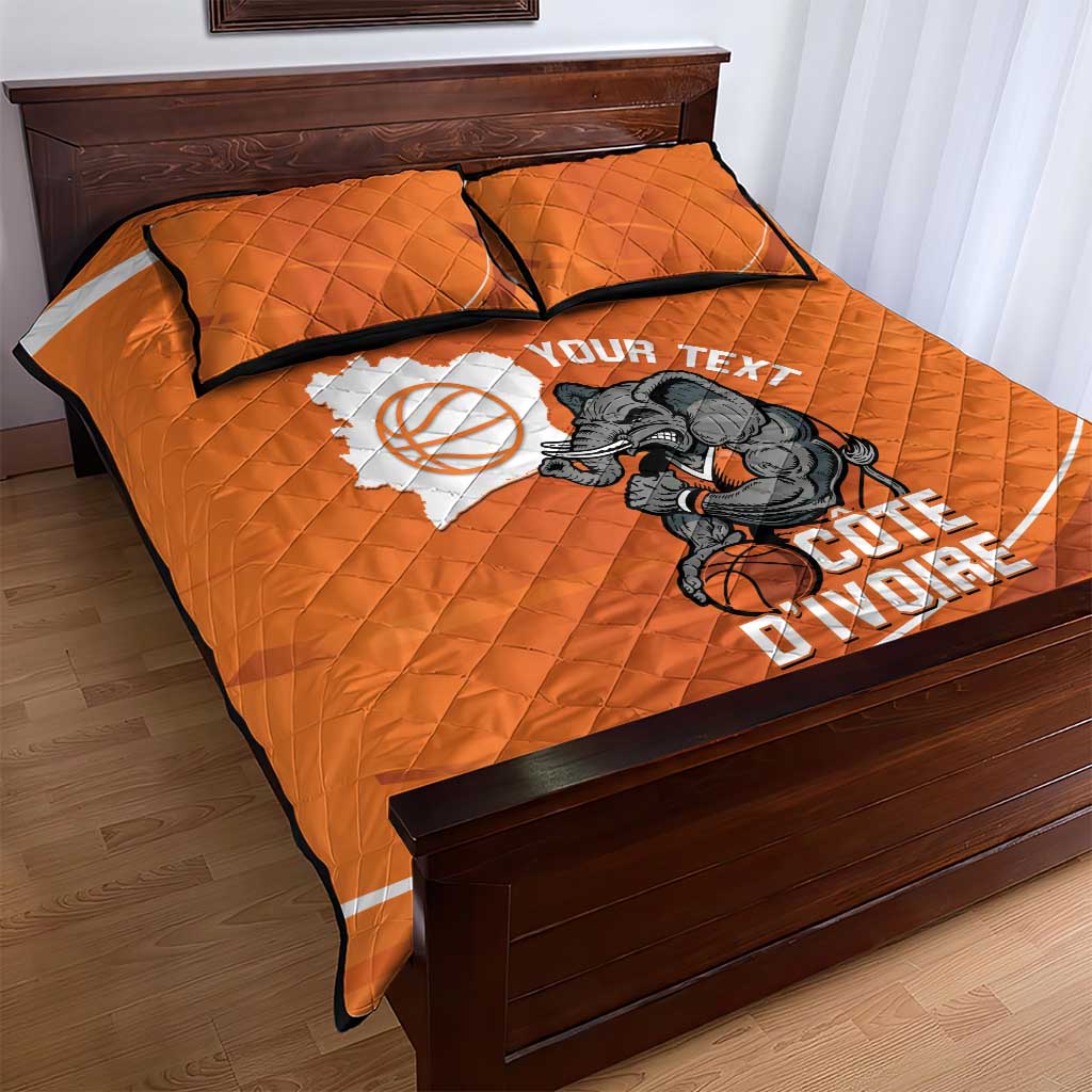Ivory Coast Basketball Custom Quilt Bed Set Allez Les Elephants - Wonder Print Shop