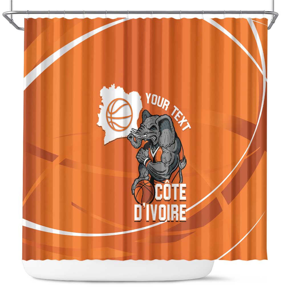 Ivory Coast Basketball Custom Shower Curtain Allez Les Elephants - Wonder Print Shop