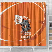 Ivory Coast Basketball Custom Shower Curtain Allez Les Elephants - Wonder Print Shop