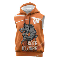 Ivory Coast Basketball Custom Sleeveless Hoodie Allez Les Elephants - Wonder Print Shop
