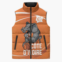 Ivory Coast Basketball Custom Sleeveless Puffer Jacket Allez Les Elephants - Wonder Print Shop