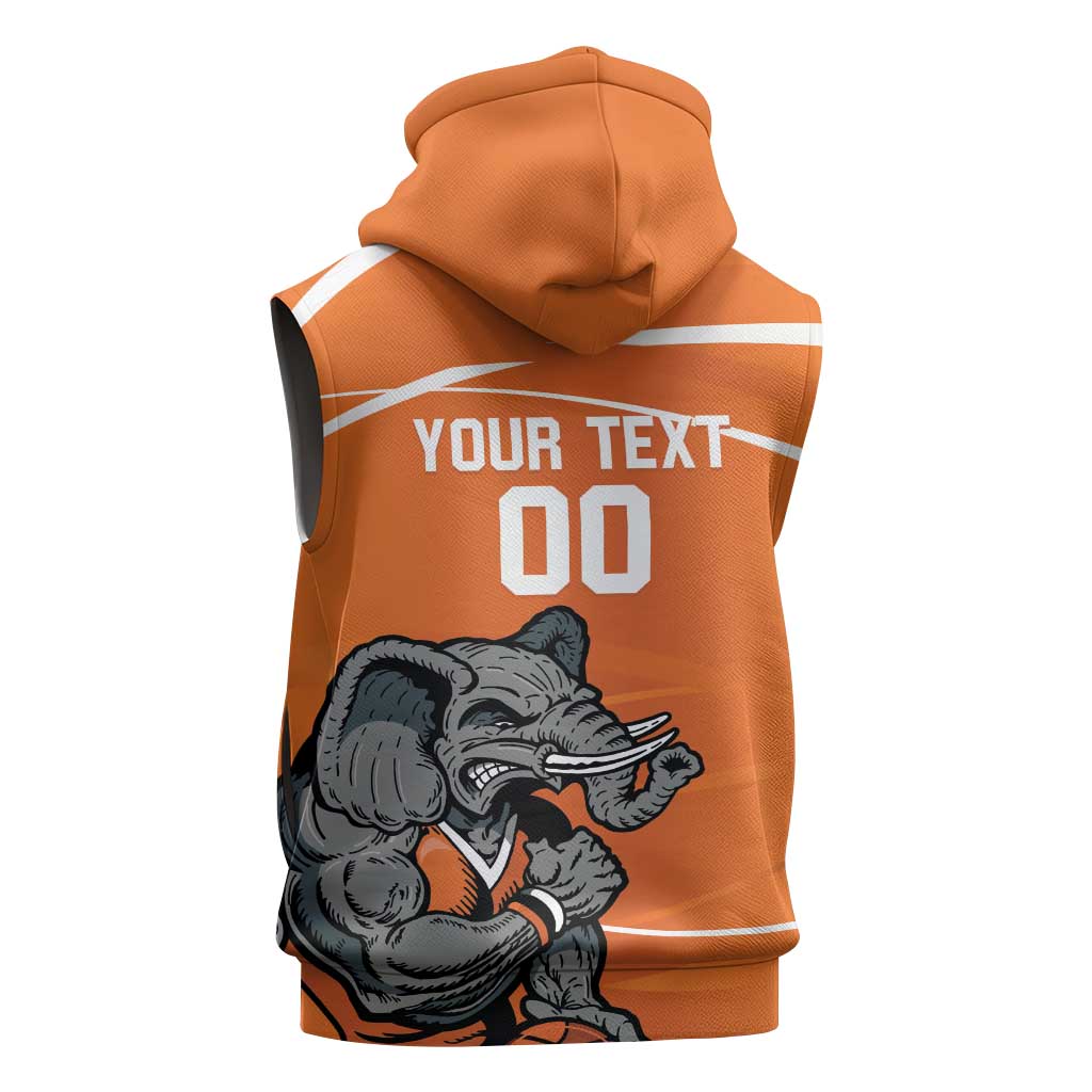 Ivory Coast Basketball Custom Sleeveless Zip Hoodie Allez Les Elephants - Wonder Print Shop