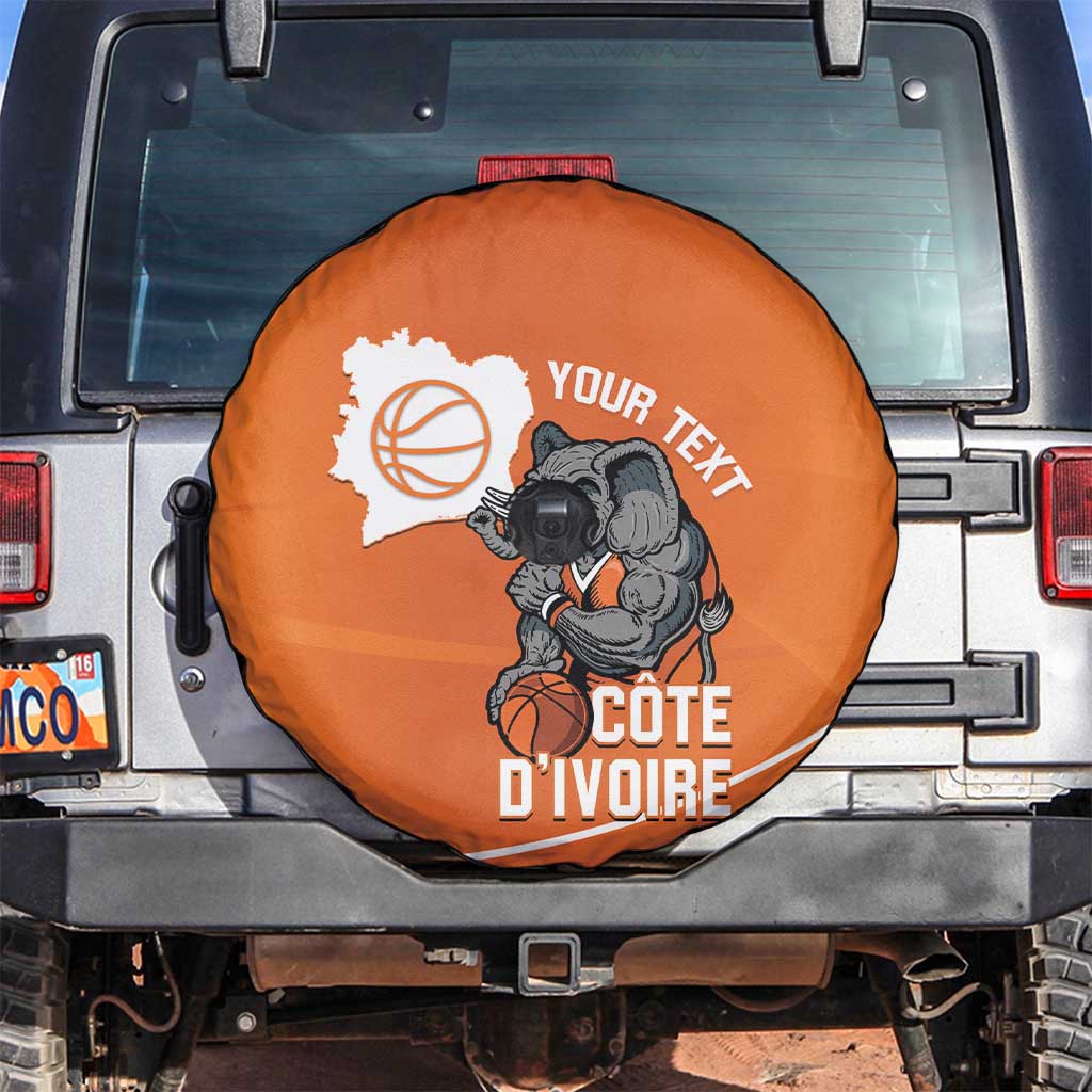 Ivory Coast Basketball Custom Spare Tire Cover Allez Les Elephants - Wonder Print Shop