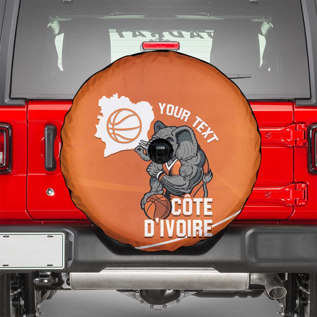 Ivory Coast Basketball Custom Spare Tire Cover Allez Les Elephants - Wonder Print Shop