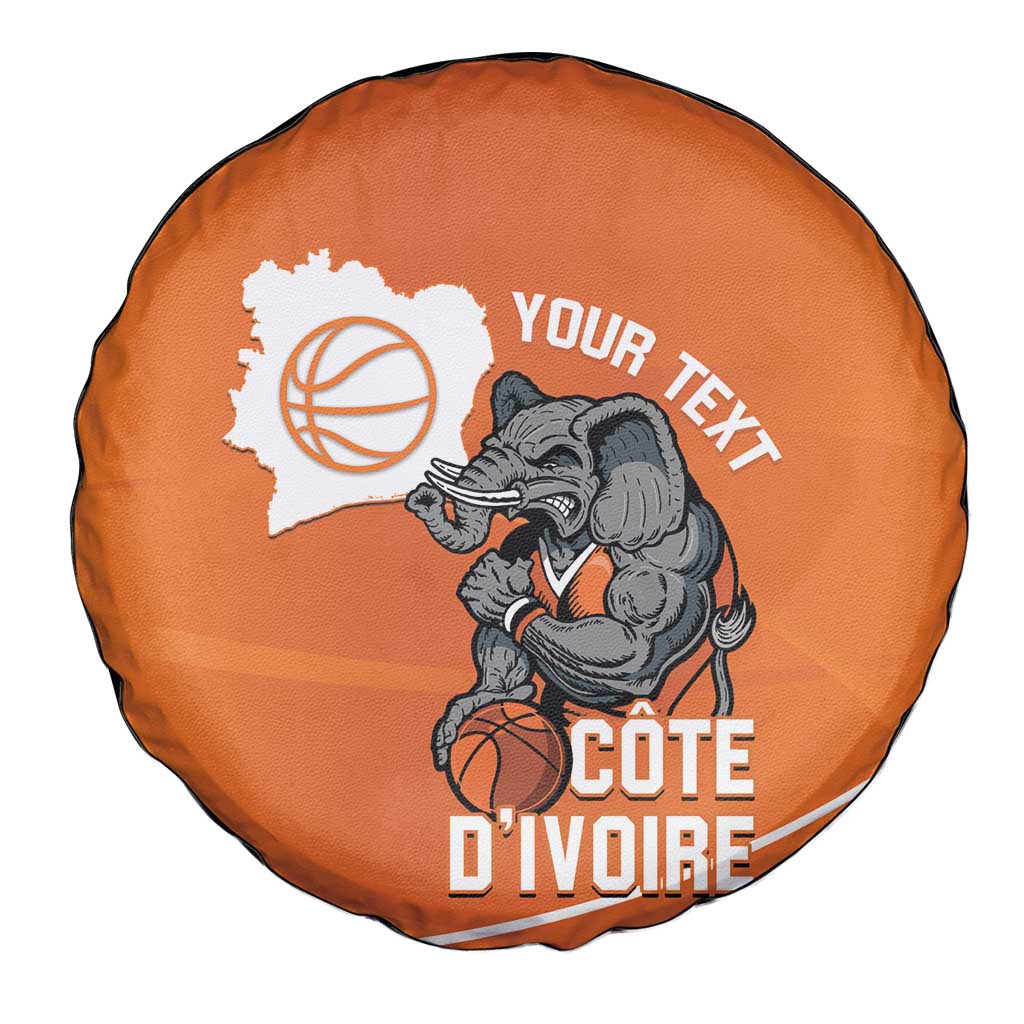 Ivory Coast Basketball Custom Spare Tire Cover Allez Les Elephants - Wonder Print Shop